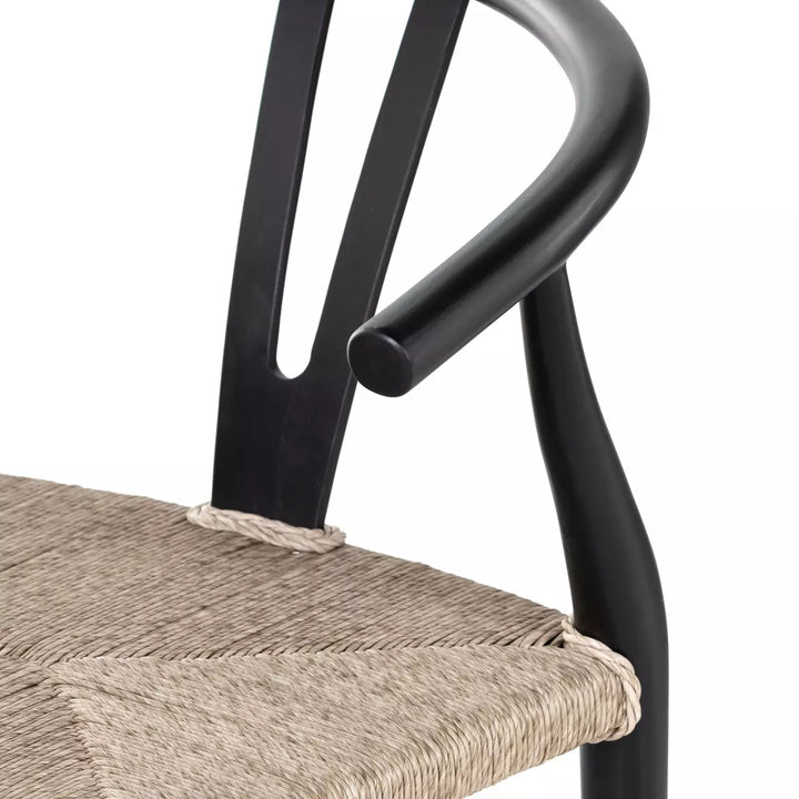 Crescent Black Wishbone Counter Stool