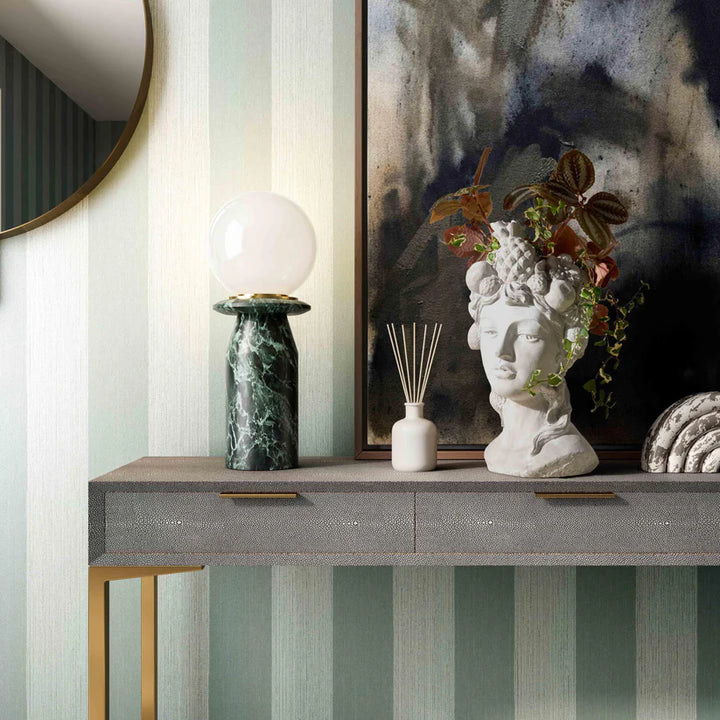 Green Marble Globe Table Lamp