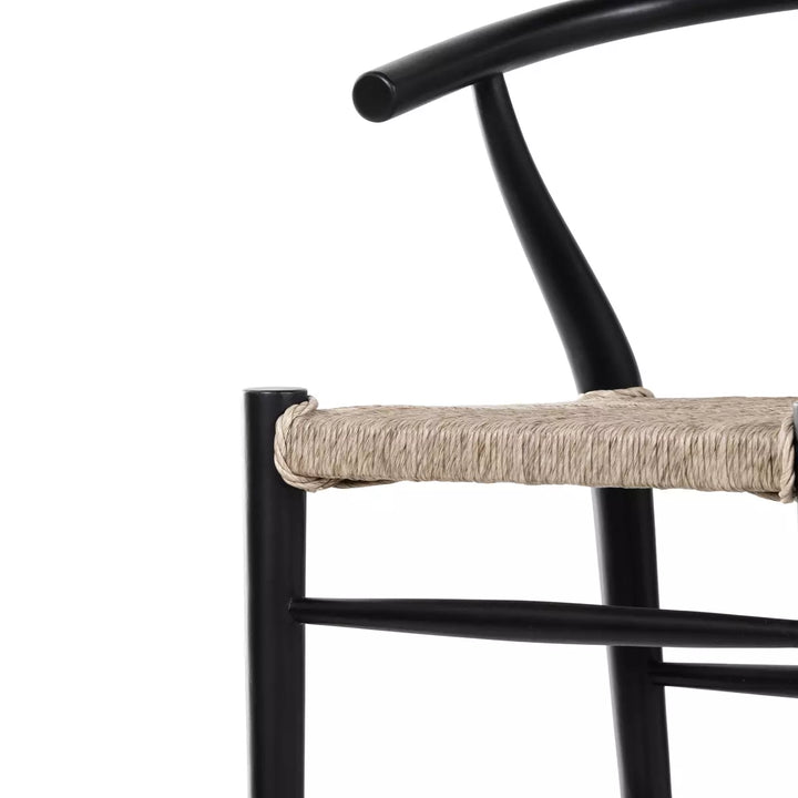 Crescent Black Wishbone Counter Stool