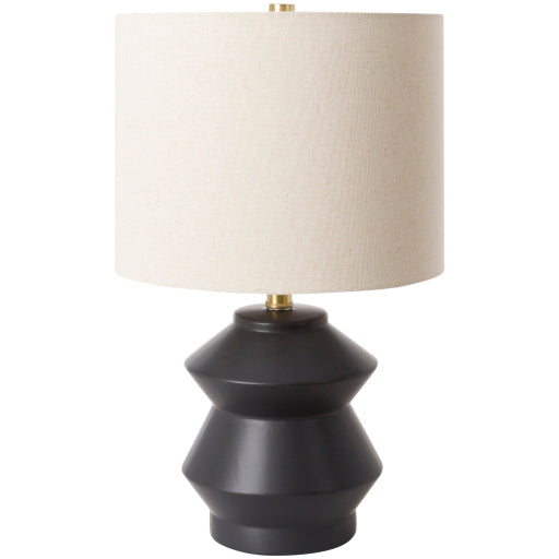 Stylish Accent Illuminator - Ceramic & Linen Table Lamp