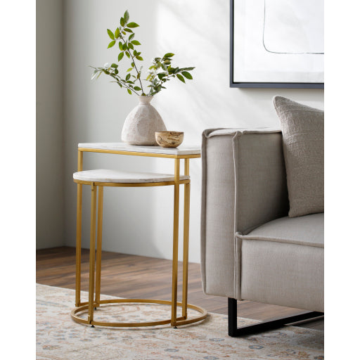 Sophisticated Elegance: Eastminster Marble-Accent Table Set