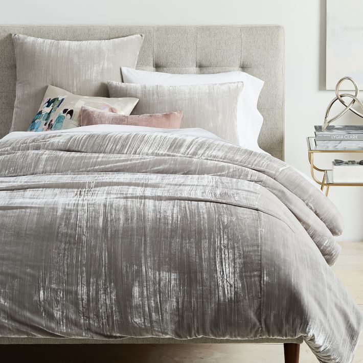Crinkle Velvet Duvet Cover Queen