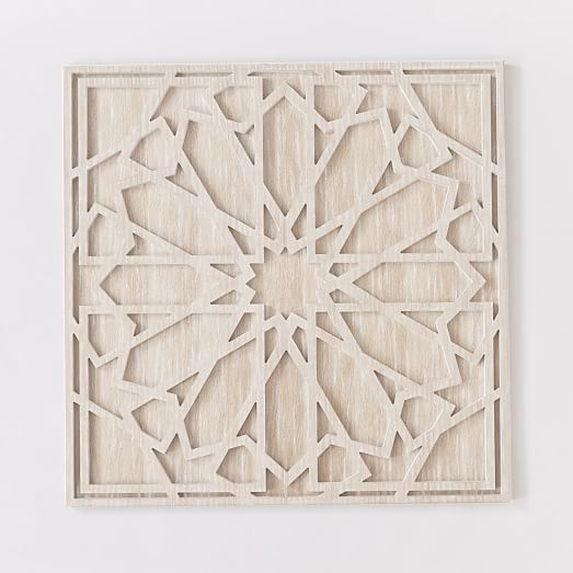 Graphic Wood Wall Art Whitewashed