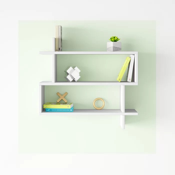 White Whitman Modern Wall Shelf