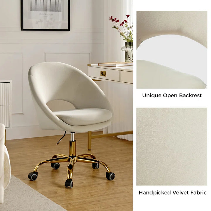 Louise Velvet Modern Task Chair with Ergonomic Design