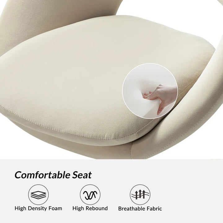 Louise Velvet Modern Task Chair with Ergonomic Design