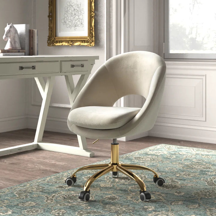 Louise Velvet Modern Task Chair with Ergonomic Design