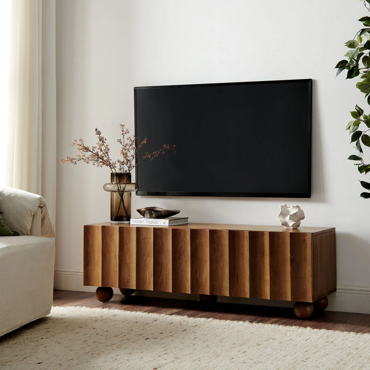 Halley Scalloped Wood TV Stand