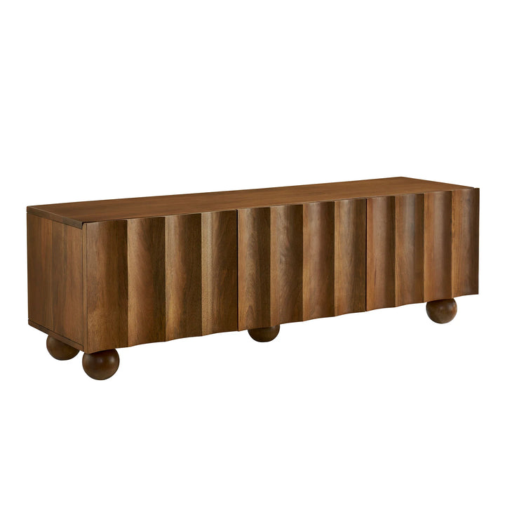 Halley Scalloped Wood TV Stand