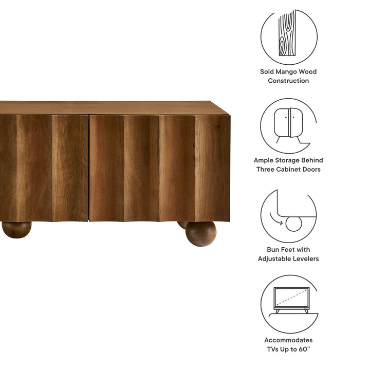 Halley Scalloped Wood TV Stand
