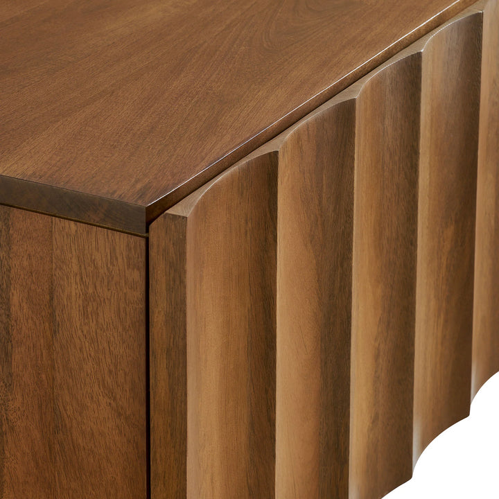 Halley Scalloped Wood TV Stand