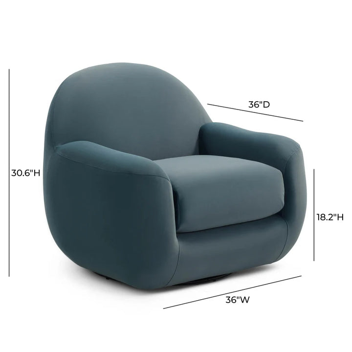 Santiago Teal Velvet Swivel Chair