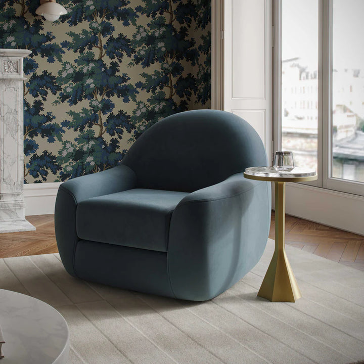 Santiago Teal Velvet Swivel Chair