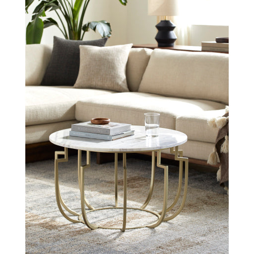 Modernist Marble & Metal Coffee Table
