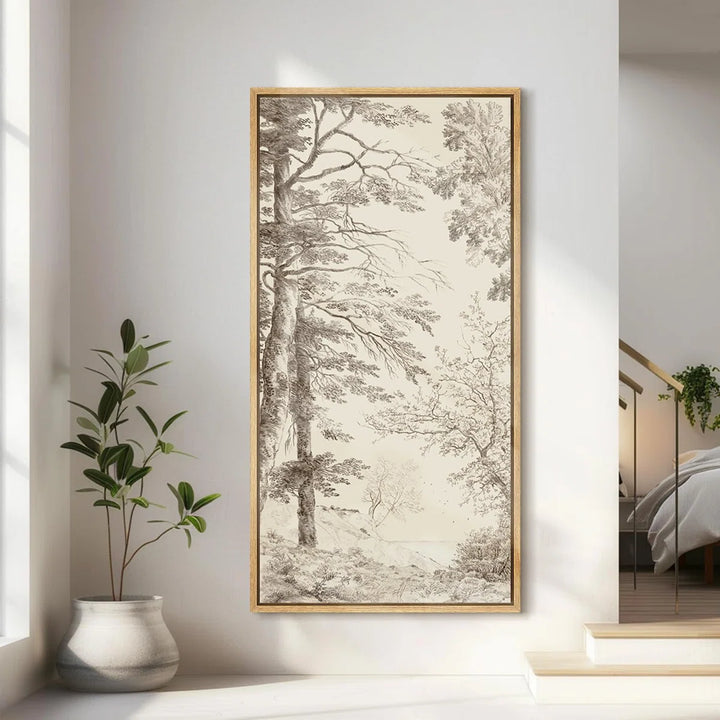 Detailed Branch Illustration with Landscape Modern Art By wall26