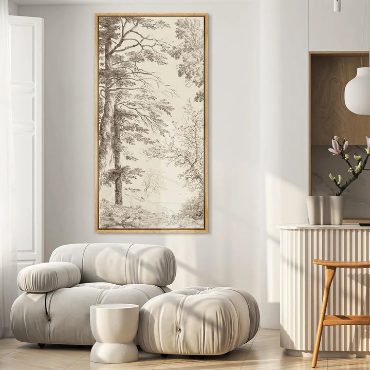 Detailed Branch Illustration with Landscape Modern Art By wall26