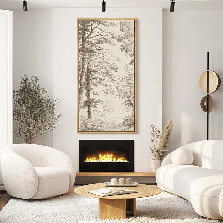 Detailed Branch Illustration with Landscape Modern Art By wall26