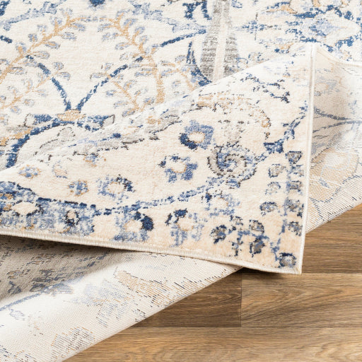 Indigo Ikat Inspired Machine Woven Rug