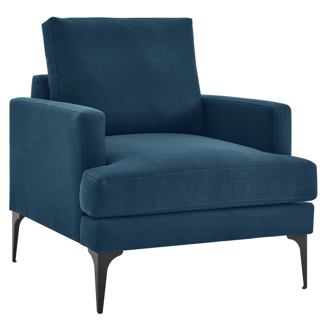 Moreva Upholstered Fabric Armchair Azure