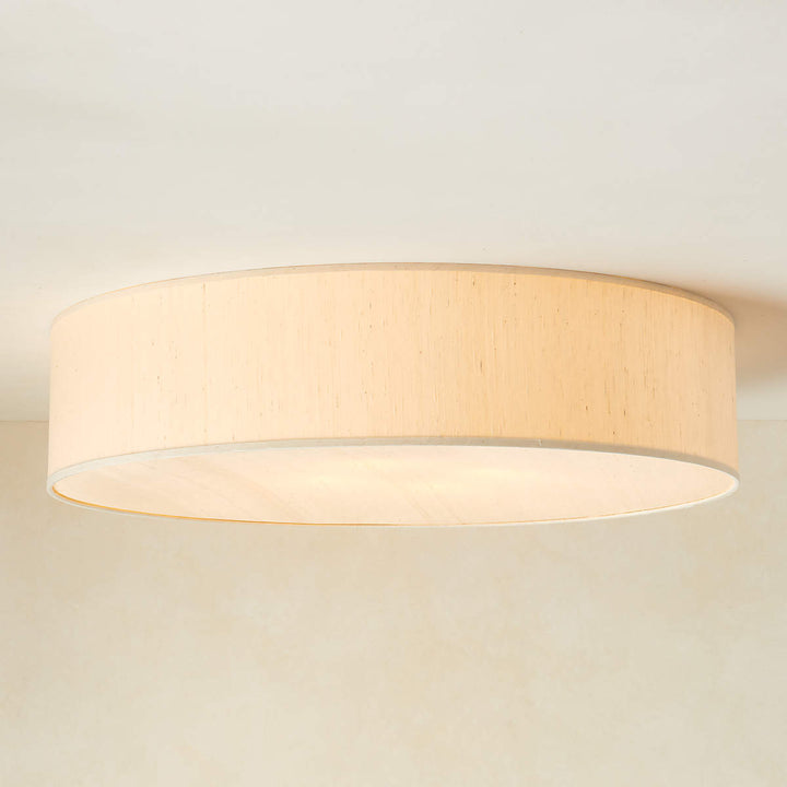 BOUM RAW SILK DRUM FLUSH MOUNT LIGHT 34