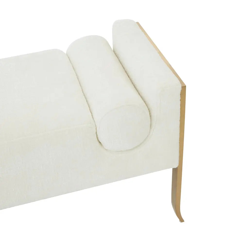 Insi Velvet Bench - Ivory