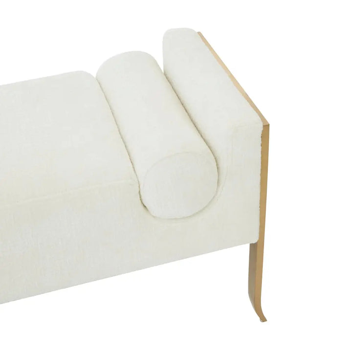Insi Velvet Bench - Ivory