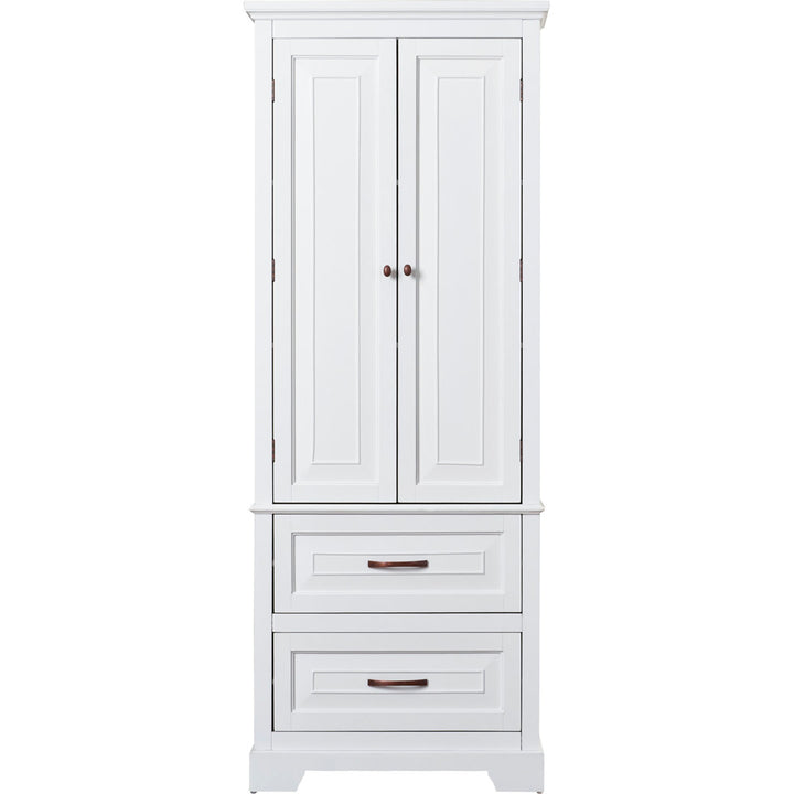 Arapahoe Tall Accent Linen Storage Cabinet with 2 Drawers Greyleigh™