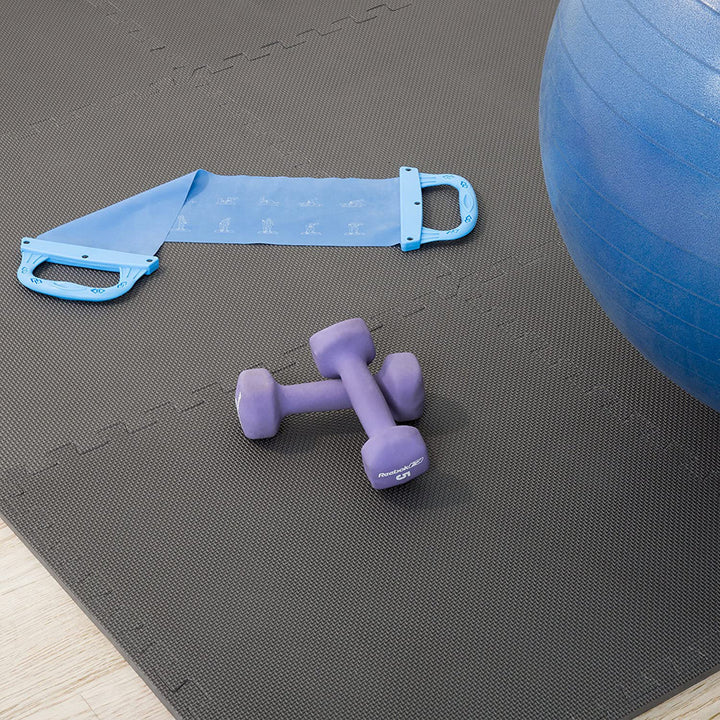 Exercise Mat Eva Foam Interlocking Tiles Protective Flooring For Gym Equipment And Cushion For Workouts 24 X 24X 0.4 Inch (Set of 6) Coofel