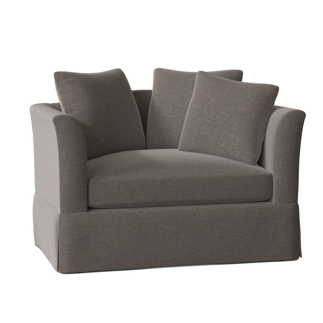 Charlene 50" Wide Armchair Highland Dunes Body Fabric: Judson Mica, Throw Pillow Fabric: Gilda Ocean