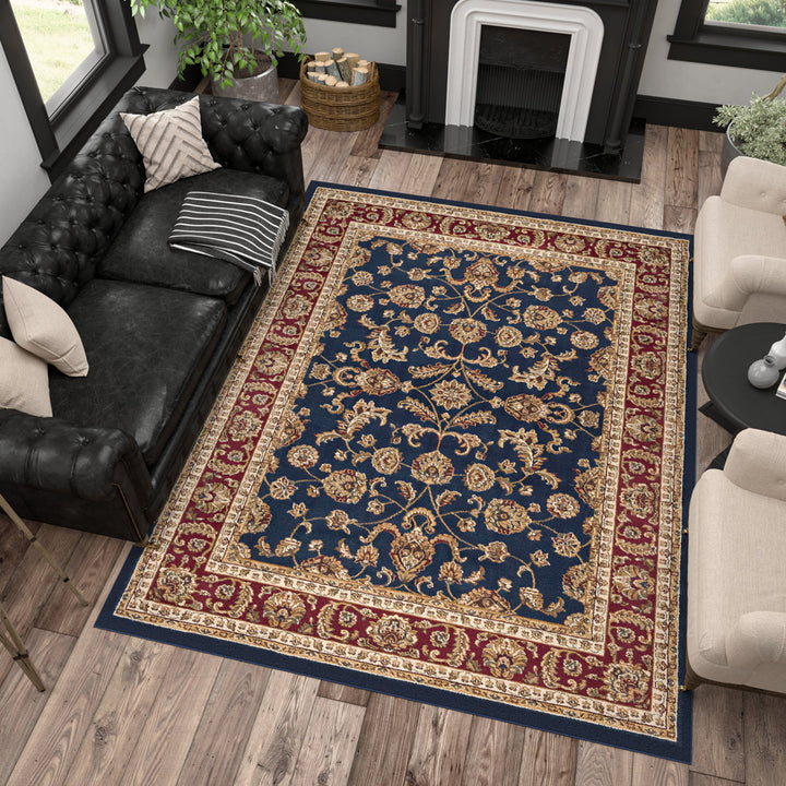 Clarence Oriental Navy Blue/Red Area Rug Astoria Grand Rug Size: Rectangle 10'6" x 14'6"