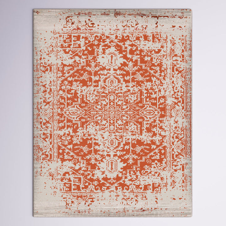 Hillsby Oriental Orange/Beige Area Rug Mistana™ Rug Size: Rectangle 5'3" x 7'3"