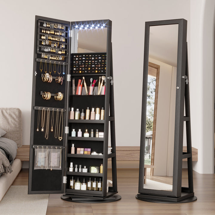 Chrisney 21.6'' Wide Jewelry Armoire with Mirror Loon Peak® Color: Black