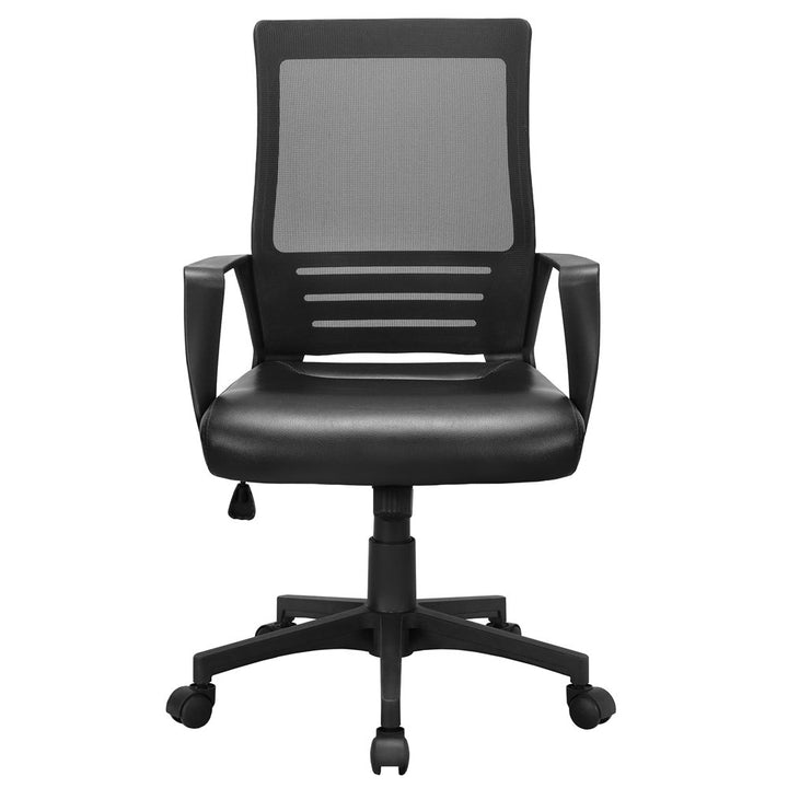 Office Mid Back Swivel Lumbar Support Mesh Chair Inbox Zero Upholstery Color: Black