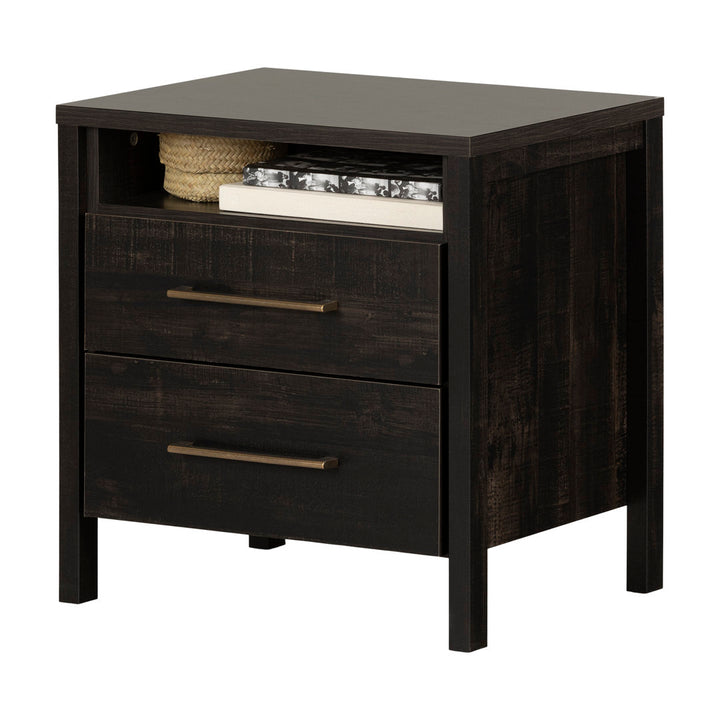 Gravity 2 - Drawer Nightstand South Shore Color: Rubbed Black