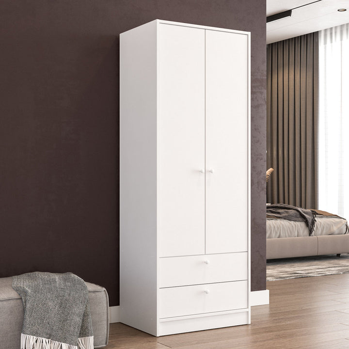Rhiannon 2 Door Armoire with 2 Drawers Zipcode Design™ Color: White