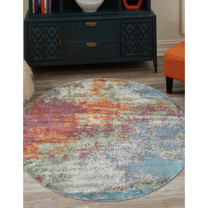 Haefner Abstract Red Area Rug Langley Street® Rug Size: Round 3'3"