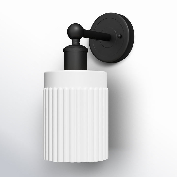 Elloise 1-Light Armed Sconce Kelly Clarkson Home Shade Color: Matte White Fixture Finish: Matte Black