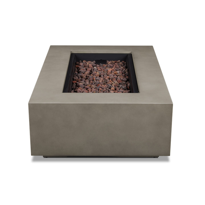 AEGEAN Propane / Natural Gas Outdoor Fire Pit Table Real Flame Size: 15" H x 50" W x 32" D Finish: Mist Gray