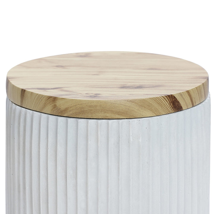 Tommen Cement Outdoor Side, End Table with Storage, Outdoor Accent Table, Housewarming Gifts Ivy Bronx