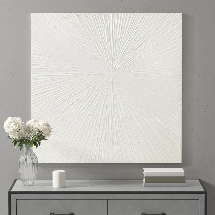 Sunburst Hand Painted Dimensional Resin Wall Art Madison Park Signature Color: White