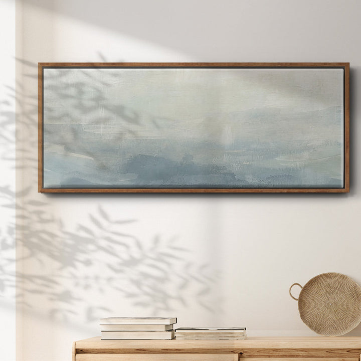 Tone Scape V- Framed Canvas Wrought Studio™ Frame Color: Walnut Size: 24" H x 60" W x 1.5" D