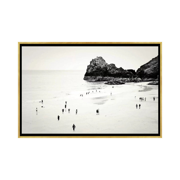 Cornwall Beach Life Photographic Print East Urban Home Size: 26" H x 40" W x 1.5" D Format: Gold Framed Canvas