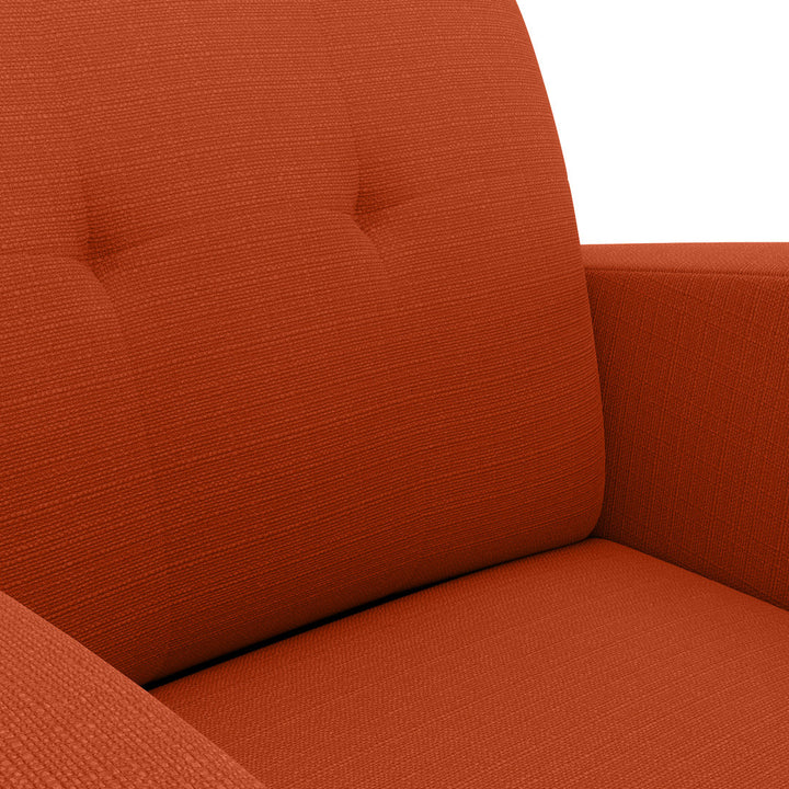 Caleena 29.5" Wide Tufted Armchair Wade Logan® Fabric: Orange Polyester