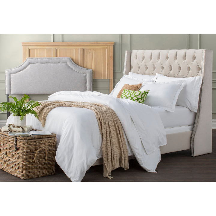 Annabel Upholstered Wingback Bed Kelly Clarkson Home Size: King Body Fabric: Mystere Dove Performance Velvet