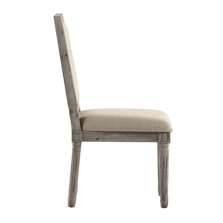 Libretto Solid Wood Side Chair (Set of 2) Kelly Clarkson Home Upholstery Color: Beige, Leg Color: Antique Gray Oak