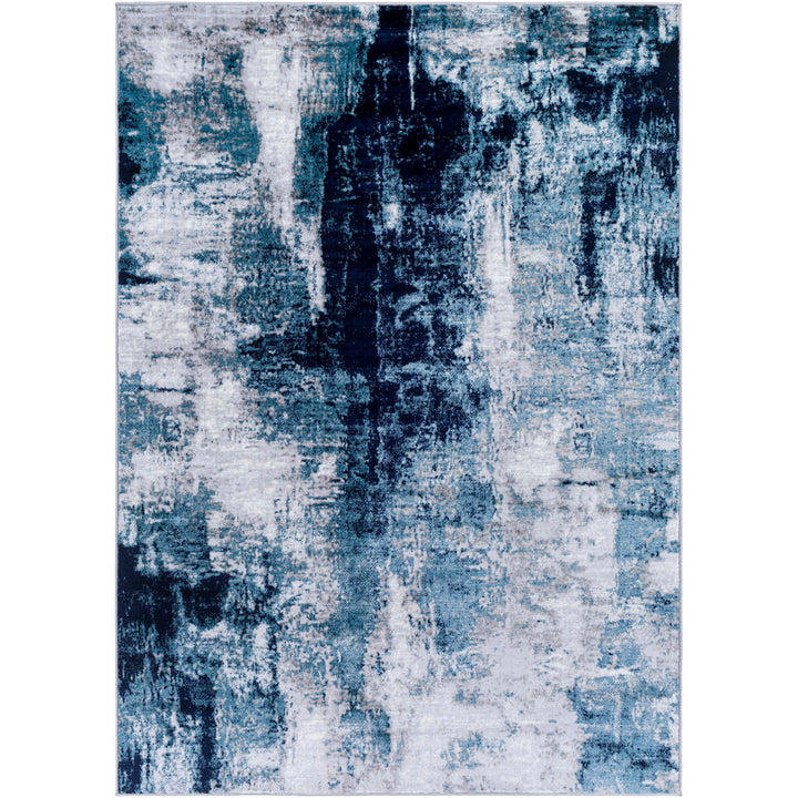 Cornwell Machine-Woven Abstract Aqua/Navy Area Rug Steelside™ Rug Size: Rectangle 6'7" x 9'