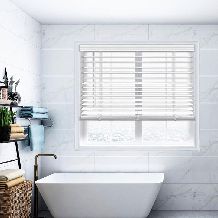 2 inch Room Darkening, Cordless Faux Wood Horizontal/Venetian Blind DEZFURNISHINGS Length & Width: 23"W x 64"L