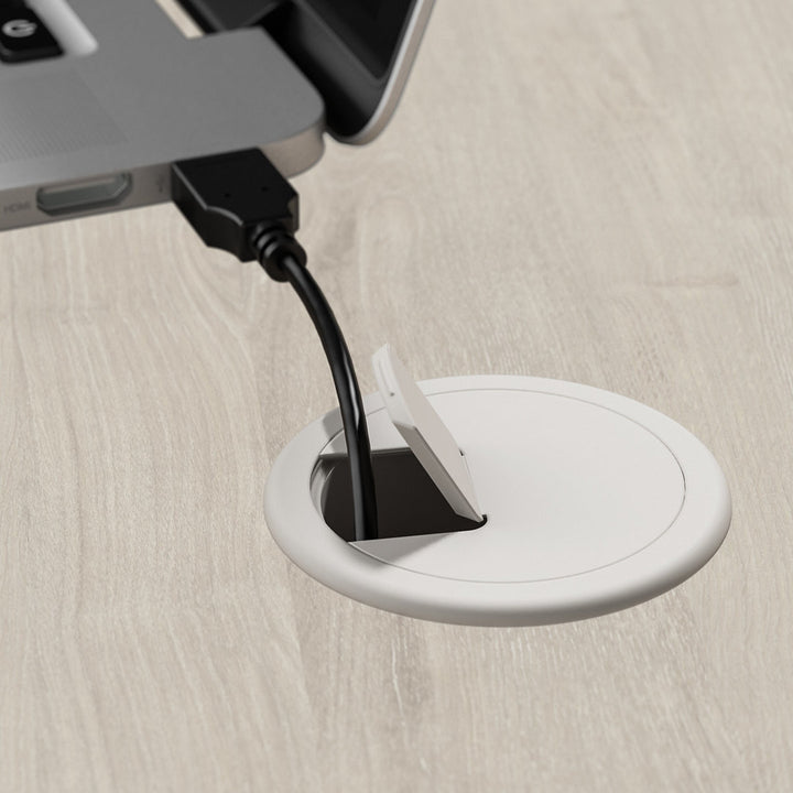 Shelonda L-Shape Executive Desk with Hutch Latitude Run® Color: Linen White Oak