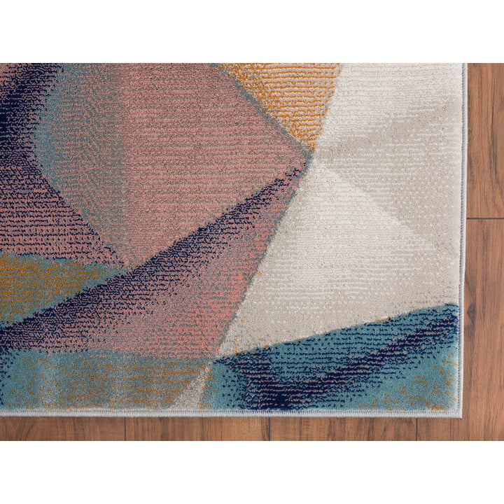 Jenifry Geometric Beige/Blue/Orange Area Rug Corrigan Studio® Rug Size: Rectangle 7'9" x 10'2"
