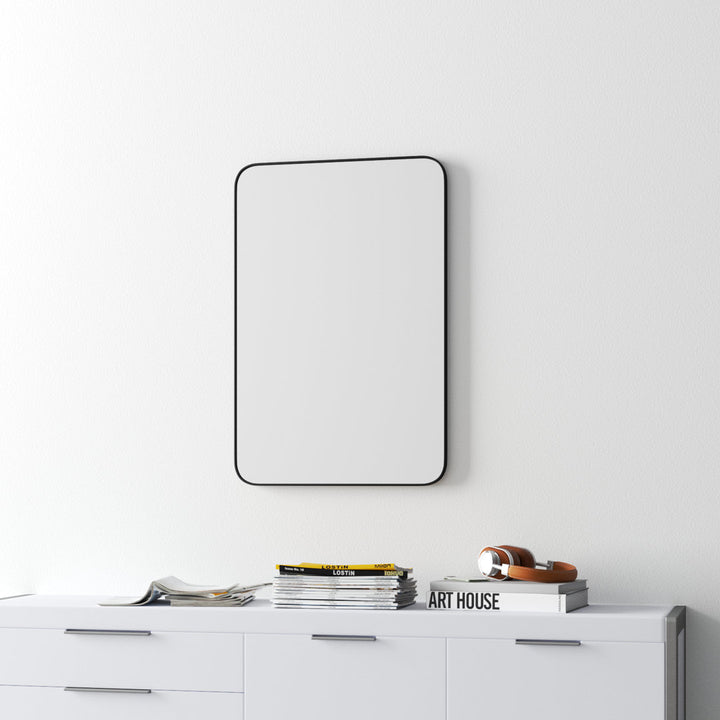 Markhai Modern Accent Mirror Orren Ellis Size: 36" x 24" Finish: Matte Black